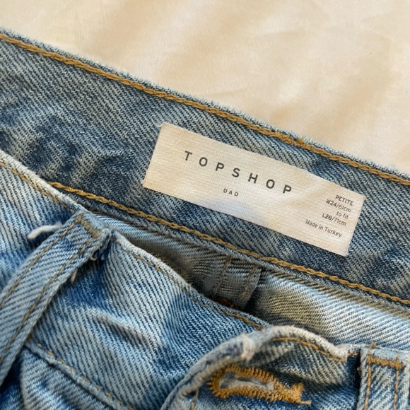 ‼️ Topshop Petite 24 Dad Straight Leg medium.light washed distressed jean!! - Picture 15 of 16
